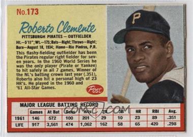 1962 Post - [Base] #173 - Roberto Clemente
