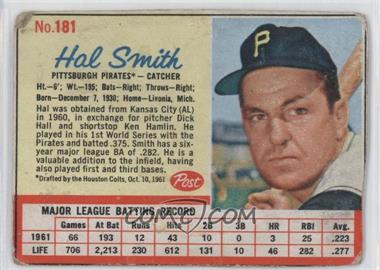 1962 Post - [Base] #181 - Hal Smith [Poor to Fair]