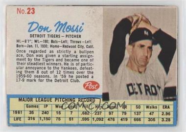 1962 Post - [Base] #23 - Don Mossi