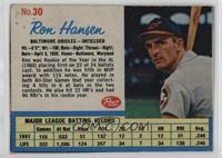 Ron Hansen (At Bats in 6th line; No Dash between those words)