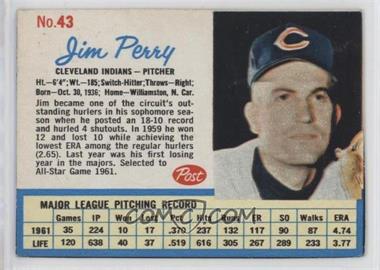 1962 Post - [Base] #43 - Jim Perry