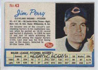 1962 Post - [Base] #43 - Jim Perry