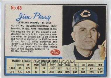 1962 Post - [Base] #43 - Jim Perry