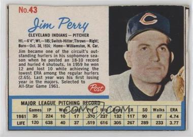 1962 Post - [Base] #43 - Jim Perry
