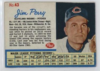 1962 Post - [Base] #43 - Jim Perry