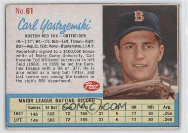 1962 Post - [Base] #61 - Carl Yastrzemski [Good to VG‑EX]