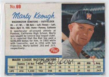 1962 Post - [Base] #69 - Marty Keough [Poor to Fair]