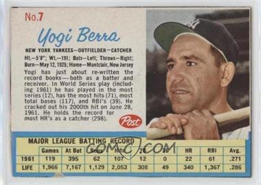 1962 Post - [Base] #7 - Yogi Berra