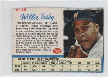 1962 Post - [Base] #70 - Willie Tasby [Authentic]