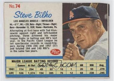 1962 Post - [Base] #74 - Steve Bilko [Good to VG‑EX]
