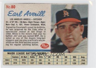 1962 Post - [Base] #80 - Earl Averill, Jr [Good to VG‑EX]