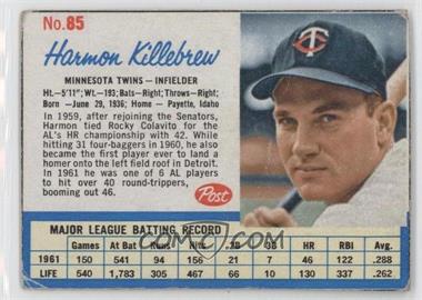 1962 Post - [Base] #85 - Harmon Killebrew [Noted]