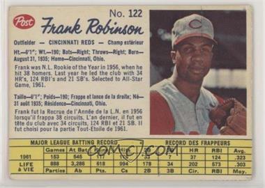 1962 Post Canadian - [Base] #122 - Frank Robinson [Good to VG‑EX]