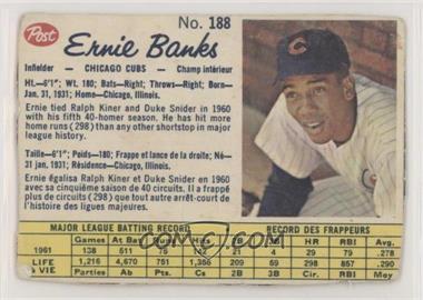 1962 Post Canadian - [Base] #188 - Ernie Banks [Poor to Fair]