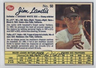 1962 Post Canadian - [Base] #50 - Jim Landis [Poor to Fair]