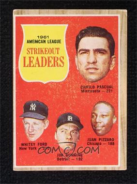 1962 Topps - [Base] - Venezuelan #59 - League Leaders - Camilo Pascual, Whitey Ford, Jim Bunning, Juan Pizarro