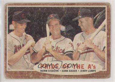 1962 Topps - [Base] #127.1 - Pride of the A's - Norm Siebern, Hank Bauer, Jerry Lumpe [Poor to Fair]