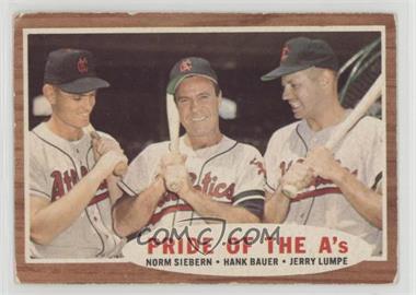 1962 Topps - [Base] #127.1 - Pride of the A's - Norm Siebern, Hank Bauer, Jerry Lumpe [Good to VG‑EX]