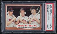 Pride of the A's - Norm Siebern, Hank Bauer, Jerry Lumpe [PSA 8 NM…