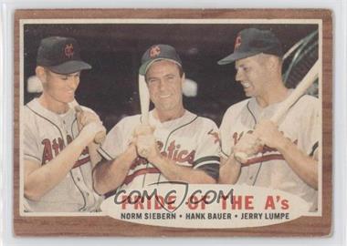 1962 Topps - [Base] #127.1 - Pride of the A's - Norm Siebern, Hank Bauer, Jerry Lumpe [Good to VG‑EX]