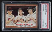 Pride of the A's - Norm Siebern, Hank Bauer, Jerry Lumpe [PSA 7 NM]