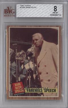 1962 Topps - [Base] #144.2 - Farewell Speech (Green Tint) [BVG 8 NM‑MT]