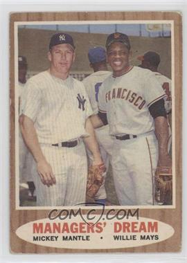 1962 Topps - [Base] #18 - Willie Mays, Mickey Mantle (Elston Howard, John Roseboro and Hank Aaron in the background) [Good to VG‑EX]