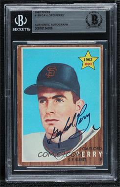 1962 Topps - [Base] #199 - Gaylord Perry [BAS BGS Authentic]