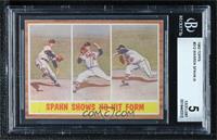 Spahn Shows No-Hit Form (Warren Spahn) [BGS 5 EXCELLENT]