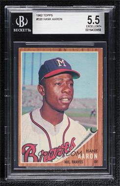 1962 Topps - [Base] #320 - Hank Aaron [BGS 5.5 EXCELLENT+]