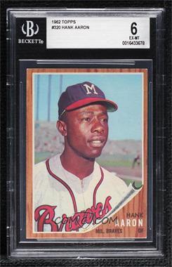 1962 Topps - [Base] #320 - Hank Aaron [BGS 6 EX‑MT]