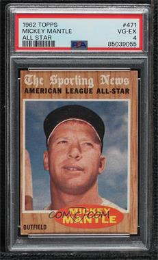 1962 Topps - [Base] #471 - Mickey Mantle (All-Star) [PSA 4 VG‑EX]