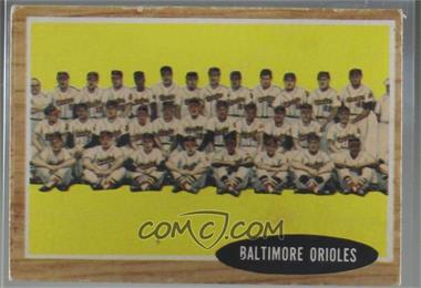 1962 Topps - [Base] #476 - Baltimore Orioles Team [COMC RCR Poor]