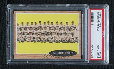 1962 Topps - [Base] #476 - Baltimore Orioles Team [PSA 8 NM‑MT]