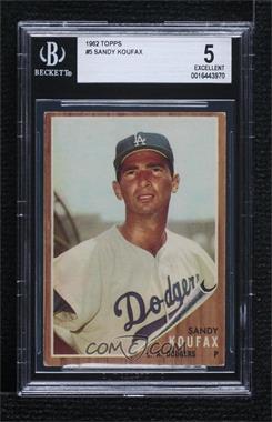 1962 Topps - [Base] #5 - Sandy Koufax [BGS 5 EXCELLENT]