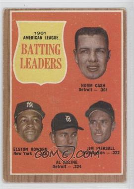 1962 Topps - [Base] #51 - League Leaders - Norm Cash, Elston Howard, Al Kaline, Jim Piersall [Good to VG‑EX]