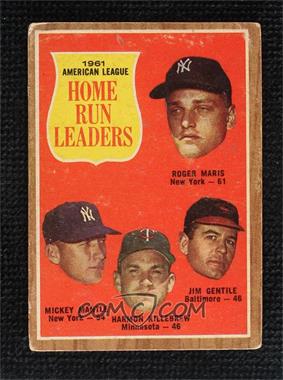 1962 Topps - [Base] #53 - League Leaders - Roger Maris, Mickey Mantle, Harmon Killebrew, Jim Gentile [Good to VG‑EX]