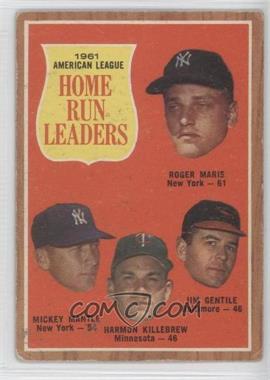 1962 Topps - [Base] #53 - League Leaders - Roger Maris, Mickey Mantle, Harmon Killebrew, Jim Gentile [Good to VG‑EX]