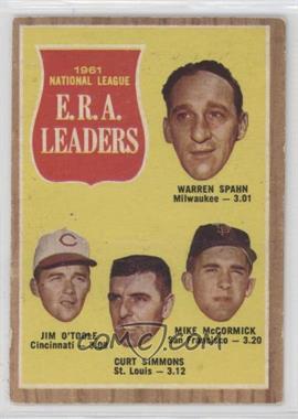 1962 Topps - [Base] #56 - League Leaders - Warren Spahn, Jim O'Toole, Curt Simmons, Mike McCormick