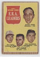 League Leaders - Warren Spahn, Jim O'Toole, Curt Simmons, Mike McCormick [Poor&…