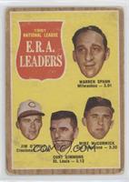 League Leaders - Warren Spahn, Jim O'Toole, Curt Simmons, Mike McCormick [Poor&…