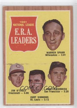 1962 Topps - [Base] #56 - League Leaders - Warren Spahn, Jim O'Toole, Curt Simmons, Mike McCormick [Good to VG‑EX]