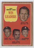 League Leaders - Whitey Ford, Frank Lary, Steve Barber, Jim Bunning