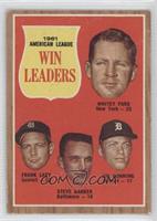 League Leaders - Whitey Ford, Frank Lary, Steve Barber, Jim Bunning [Good …
