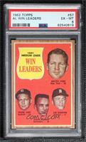 League Leaders - Whitey Ford, Frank Lary, Steve Barber, Jim Bunning [PSA 6…