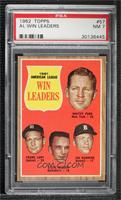 League Leaders - Whitey Ford, Frank Lary, Steve Barber, Jim Bunning [PSA 7…
