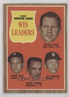 League Leaders - Whitey Ford, Frank Lary, Steve Barber, Jim Bunning [COMC …