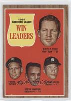 League Leaders - Whitey Ford, Frank Lary, Steve Barber, Jim Bunning [Good …