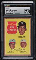 League Leaders - Warren Spahn, Joey Jay, Jim O'Toole [CSG 7.5 Near&nb…