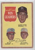 League Leaders - Warren Spahn, Joey Jay, Jim O'Toole [Noted]